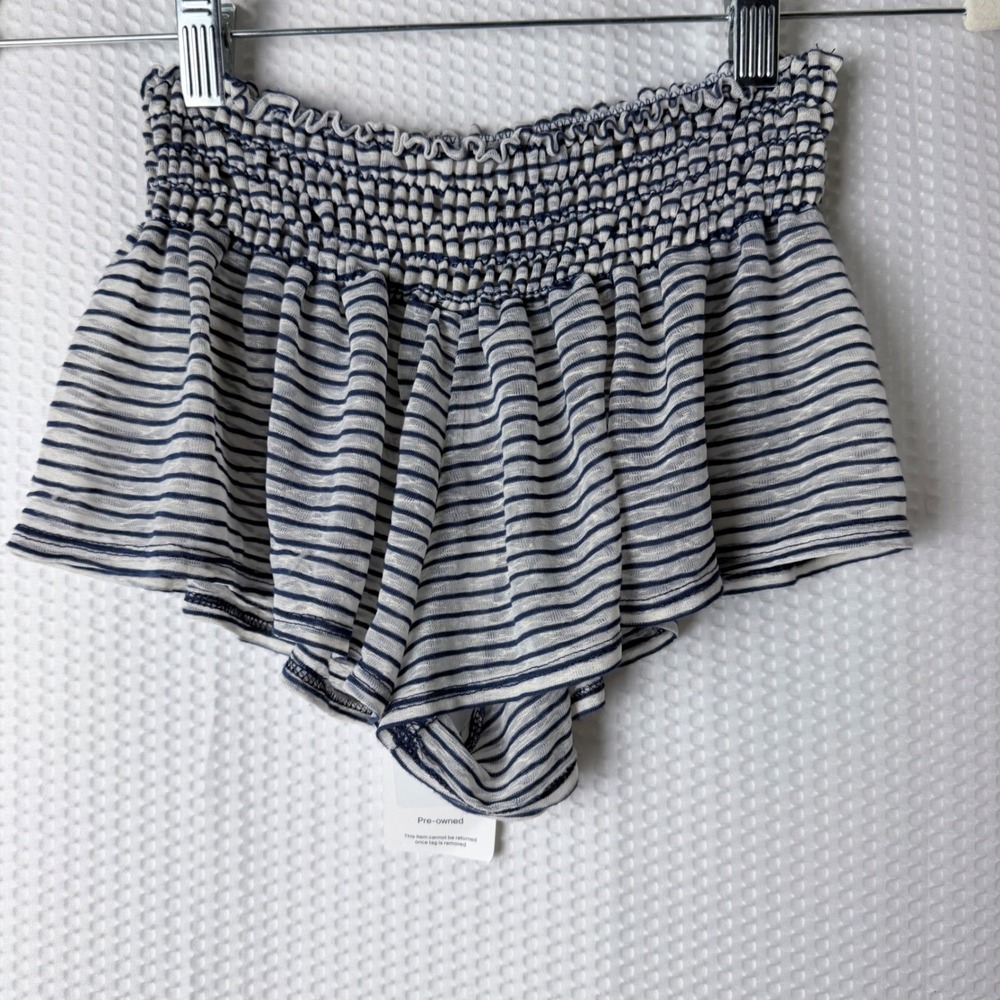 Hippie Love Shorts Cover Up Swim Women Small Navy Striped Beach Sexy Summer